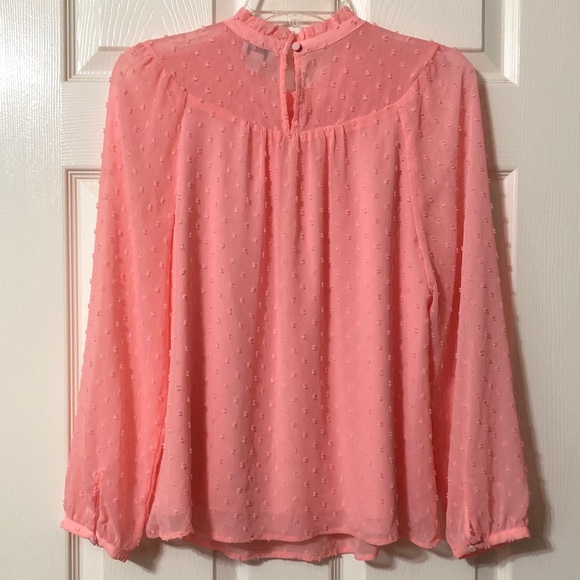 J. Crew Pink Textured Blouse Size Small Long Sleeves Fully Lined - Picture 5 of 7